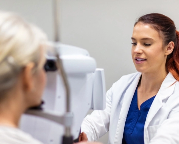 Doctor with patient