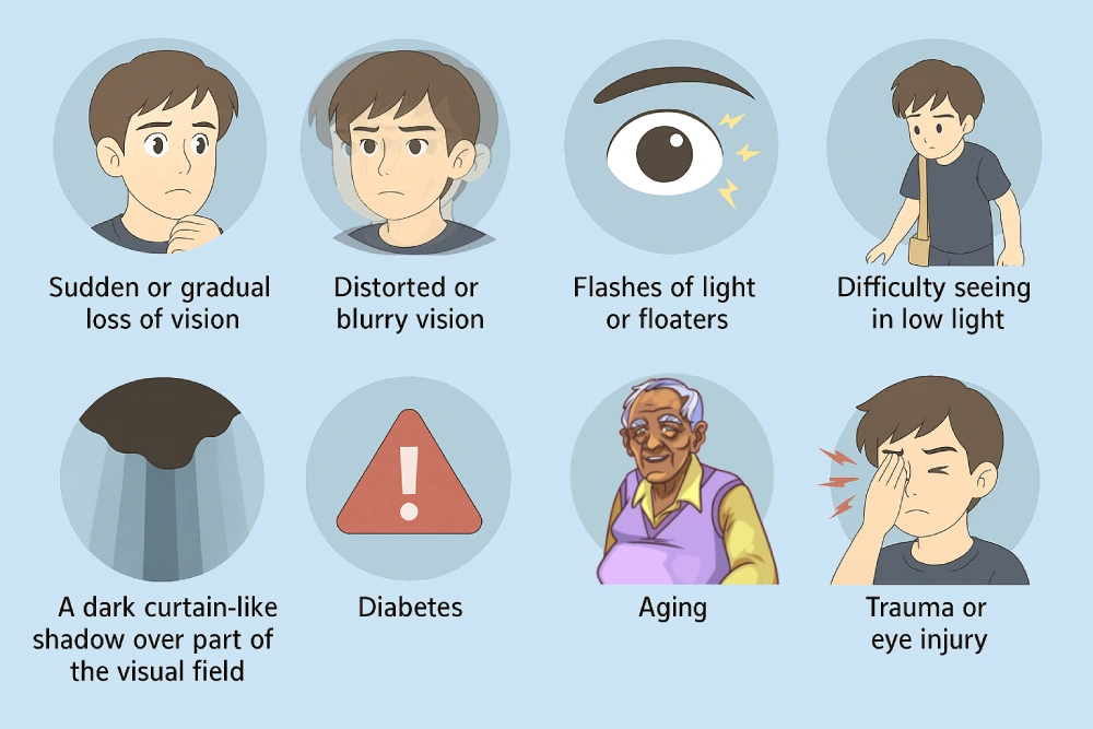 symptoms of retinal disorders
